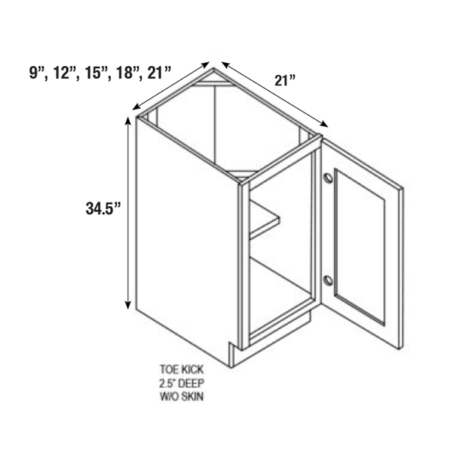 Single Door Full Height Vanity Cabinet