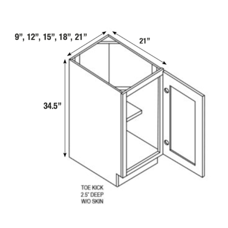 Single Door Full Height Vanity Cabinet